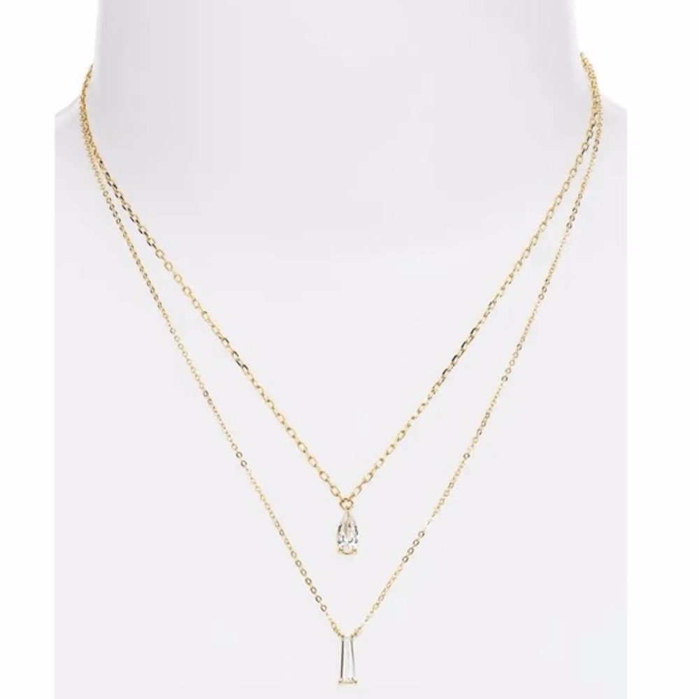 Delicate Tiered Cubic Zirconia Pendant Necklace - Picture 2 of 5